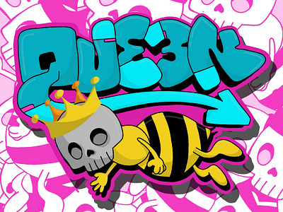 Queen Bee branding design digital art fresco graffiti graphic design graphic designer illustration logo ui