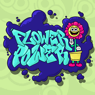 Flower Power branding design digital art fresco graffiti graphic design graphic designer illustration logo ui