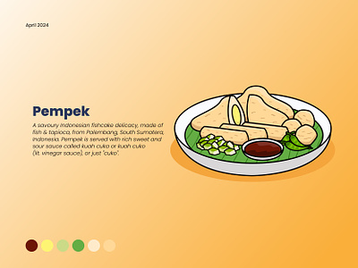 Pempek Vector Illustration by Aldrin Rachman Pradana 🍴 art design digital art drawing elements flat food graphic graphic design illustration indonesia indonesian food vector