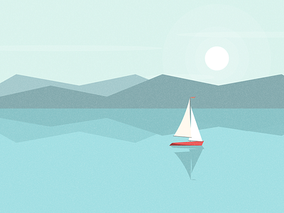 Sailboat boat design dribbble graphic design illustration lake ocean water