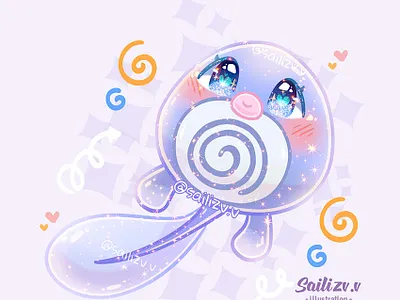 Pokemon Poliwag Fanart by sailizv.v adorable adorable lovely artwork concept creative cute art design digitalart illustration