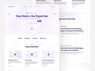 Company Profile Landing Page agency blue clean company company profile landing page modern purple simple ui web design website
