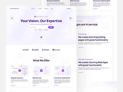 Company Profile Landing Page agency blue clean company company profile landing page modern purple simple ui web design website