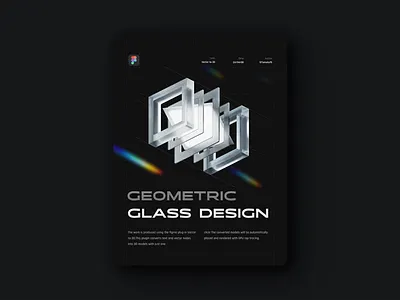 Geometric glass design 3d color design icon illustration logo ui