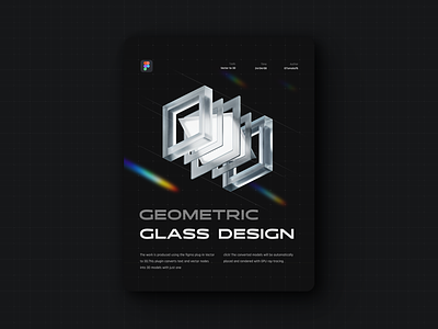 Geometric glass design 3d color design icon illustration logo ui