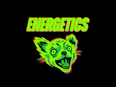 Energetics branding chihuahua design dog energy graphic design illustration illustrator logo neon vector