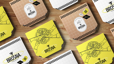 Brosna - Brand Identity b brand branding brosna food medellín pizza yellow