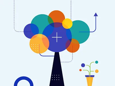 Illustration - Grow Ourselves and Vizlib astrato branding company branding corporate data graphic design growth illustration martin mahler mike waite qlik qlik sense tree tree illustration vizlib