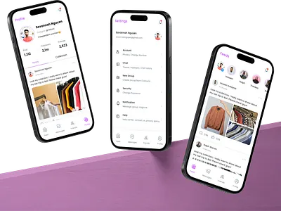 Social App UI branding feed app new ui profile screen setting screen social app ui ui ux design ux design visual de