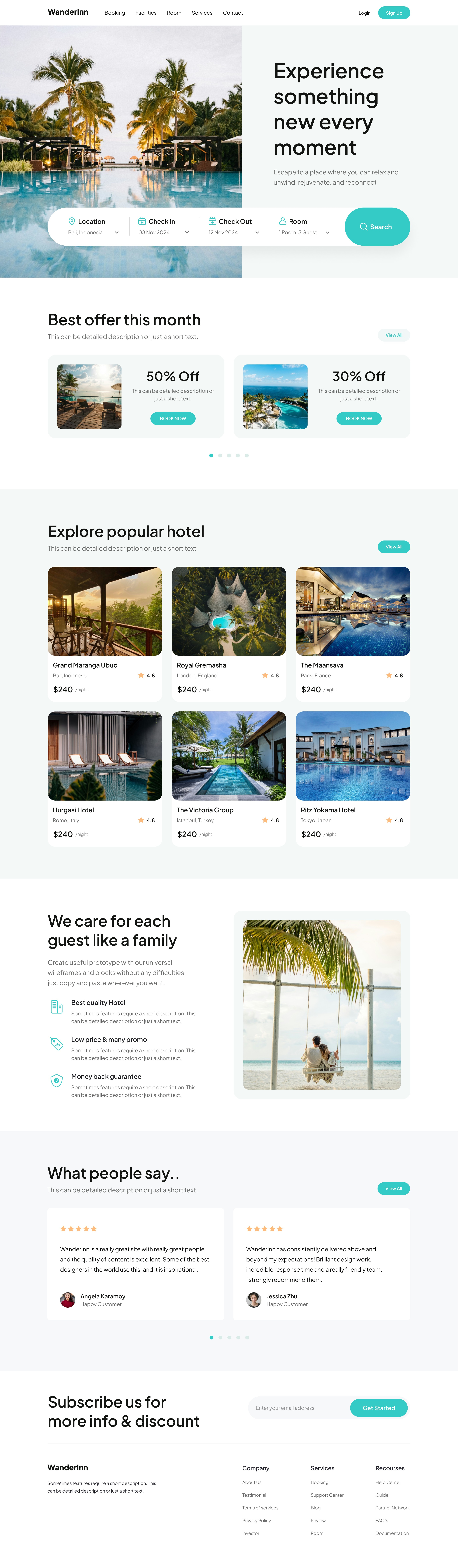 WanderInn Hotel Booking branding design digital marketing food industry graphic design illustration interface design logo motion graphics responsive design restaurant branding restaurant menu design ui web