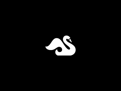 White swan bird character elegant logo logotype minimalism nature swan zoo