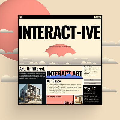 Minimal Brutalist Art Landing Page Concept web design