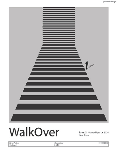 Walk Over a minimalist POSTER graphic design illustrator poster typography