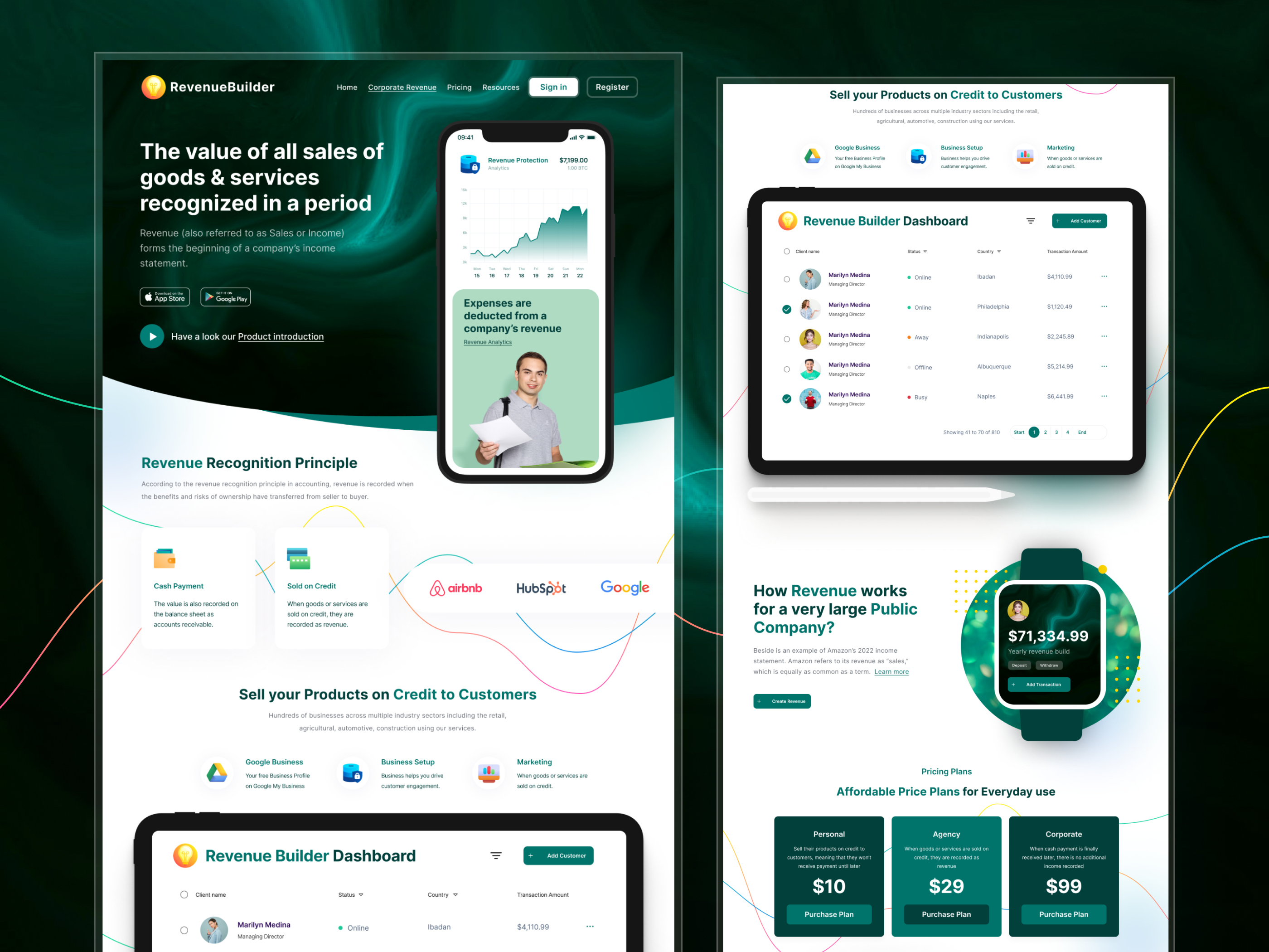 Revenue Builder Website Design ai analy analytics branding builder clean design dashboard figma graphic design landing minimal minimalist revenue tech ui uiux user interface ux design webdesign website design