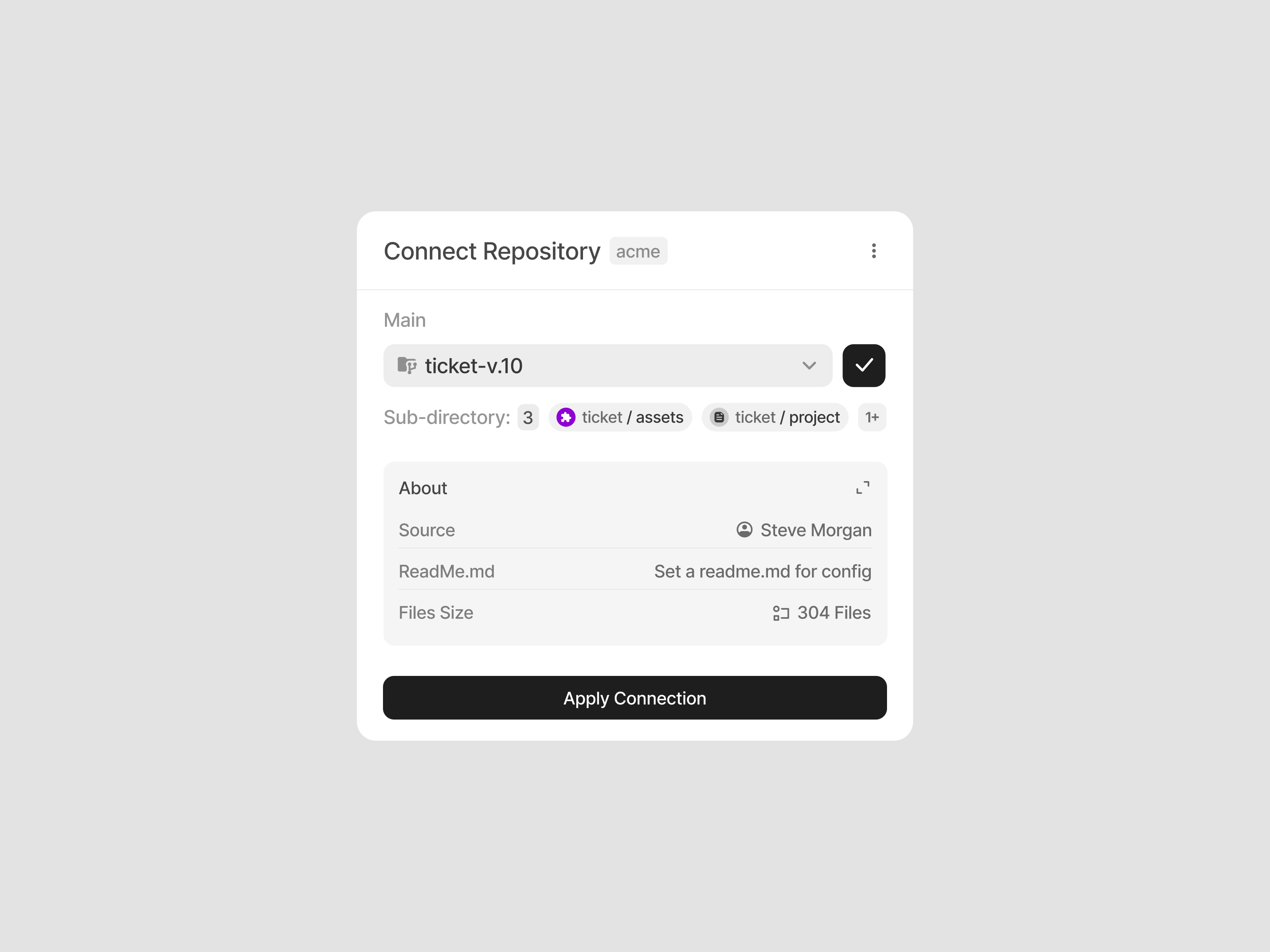 Connect Repository - Modal bar column component design system details figma file folder info landing page library light mode modal repository row table ui ui design ui kit widget