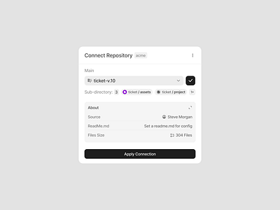 Connect Repository - Modal bar column component design system details figma file folder info landing page library light mode modal repository row table ui ui design ui kit widget