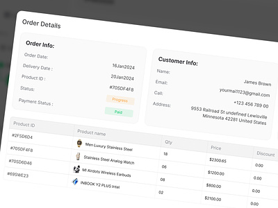 Inventory Management Order Details Popup ai b2b b2c dashboard design e commerce figma minimalist design mobile pop up products pages ui uidesign uiux user experience user interface uxdesign uxuimonir web application website