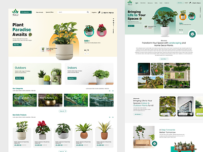 Palnts and decor figma landing page plants ui ux