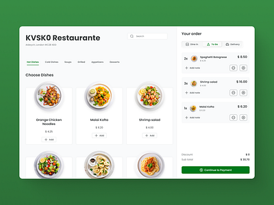 Restaurant - website concept