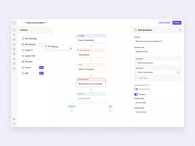 Customer management platform activity automation builder card dashboard figma interaction interface kanban layout management marketing omnichannel product saas social media tech ui ux workflow