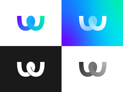 W Loop Logo Design 3d app black and white branding creative crypto depth gradient graphic design logo mihai dolganiuc design modern path startup webmaster