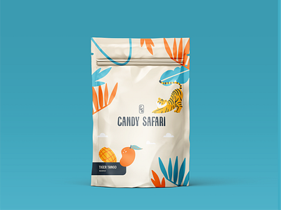 Candy Safari - Branding branding candy brand candy logo coconut graphic design mango flavor monkey packaging design safari sweets brand sweets logo tiger visual identity