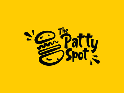 The patty spot, burger restaurant logo branding graphic design logo