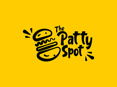 The patty spot, burger restaurant logo branding graphic design logo