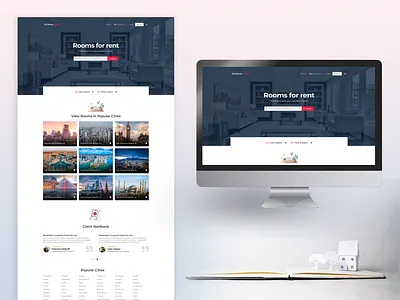 Rooms For Rent Website Design app booking business website creative entertainment figma graphic design homepage landing page minimal money travel ui uidesign ux uxdesign web aplication webdesign website website design