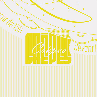 Spectrum Crêpes affiche crepes ghost graphic design print yellow