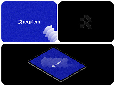 Requiem - Cryptocurrency brand brand design branding business crypto currency design funds grid logo iconic logofolio logomark minimal mockup r logo silicon valley startup symbol tech timeless