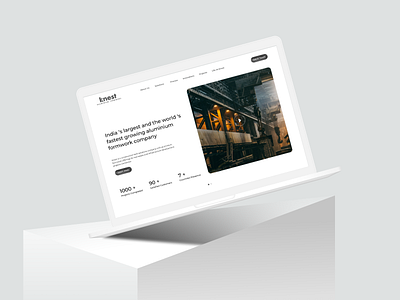 Knest - Aluminium Formwork Homepage 3d aluminium design figma formwork industry logo revamp ui ux website