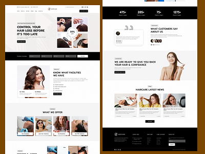 Hair Treatment Website UI Kit ecommerce figma hair cut hair grow hair product hair product website hair salon hair store hair treatment responsive figma design ui kit web ui kit