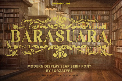 BARA SUARA font series animation display font foundry gold librari typeface vintage yellow