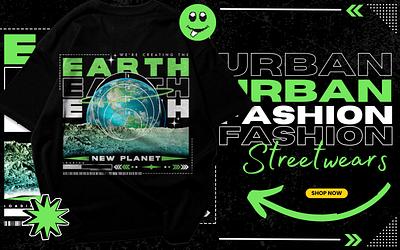 Earth new planet globe urban streetwears anime branding design graphic design grunge print streetwear t shirt tshirt