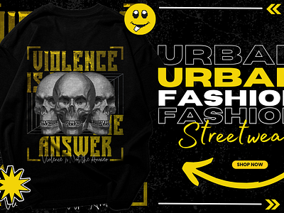 Violence is the answer streetwear tshirt design anime branding design graphic design grunge print streetwear t shirt tshirt