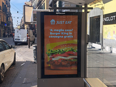 Digital Bus Shelter Naples activation ad brand design brand visibility branding burger king bush shelter camapign design digital dooh food delivery in situ italy marketing naples ooh