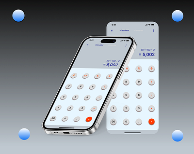 Calculator Design ash color blue color calculator calculator design calculator interface daily ui 10 orange color uiux design
