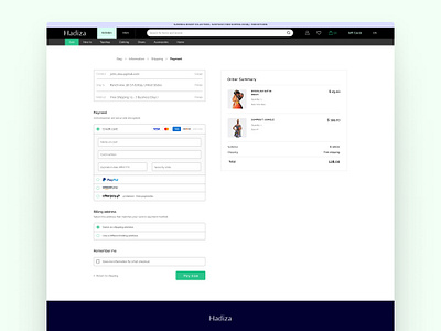 Hadiza E-commerce Design Payment Page interactiondesign mobileui uidesign uipatterns uiux usercentricdesign uiux uxdesign uxui visualdesign