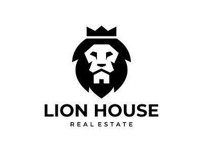 lion house brand branding graphic design house lion logo real estate symbol yuro