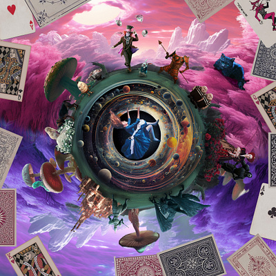 Collage about Alice in Wonderland 2d collage graphic design photoshop