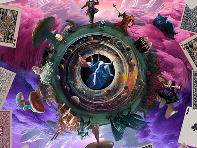 Collage about Alice in Wonderland 2d collage graphic design photoshop