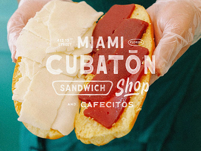 Cubaton Visual Identity badge design branding illustration sandwich vintage visual identity