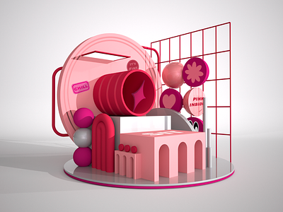 Spring Abstract Pink Edition 3d design illustration mini minimalistic motion graphics pink