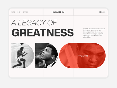 Muhammad Ali | Web site contrast ui uidesign uiux ux uxdesign web webdesign