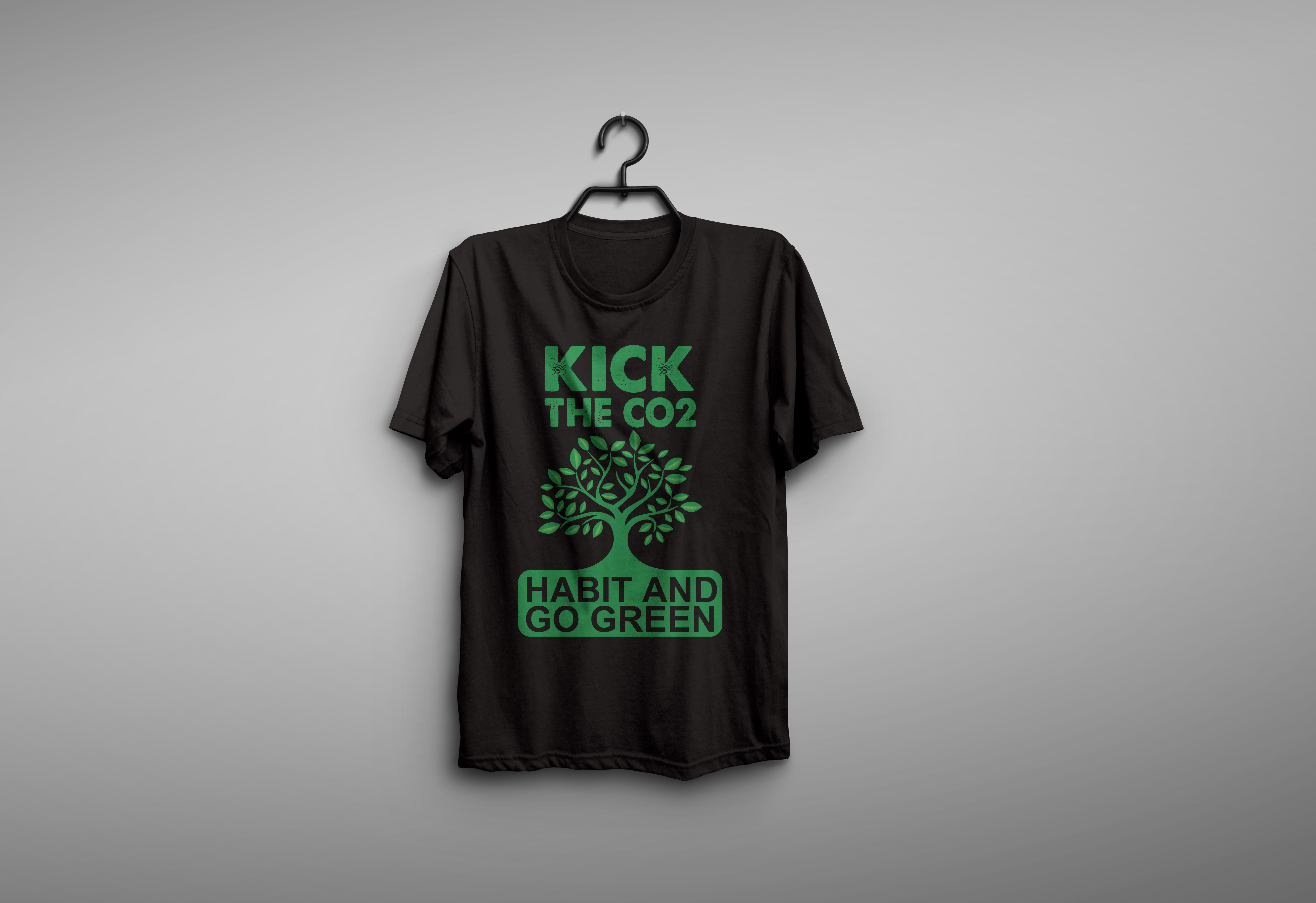 Kick The Co2 Habit And Go Green Custom T-shirt Design active t shirt active t shirts apparel cloths custom t shirt design go green graphic design green tshirt illustration kick the co2 t shirt design