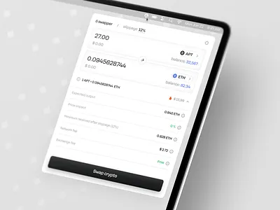Desktop crypto swap pop-up apt bitcoin crypto crypto swap eth finance fintech interface design product design swap ui design ux design uxui web3