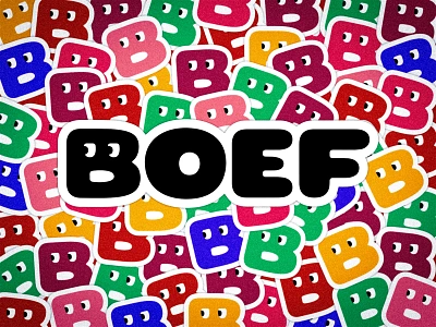 Boef (Bandit) bandit bar boef branding colorful eyes food graphic design icon identity illustration logo minimal rainbow restaurant side eye symbol thief wordmark