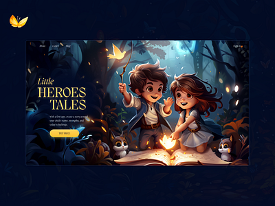 Little Heroes – Landing for children AI story ai animation children dark more family kids landing landing page night ui