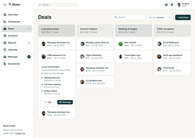 UI Kit Web acounts card crm dashboard ui ux web webdesign